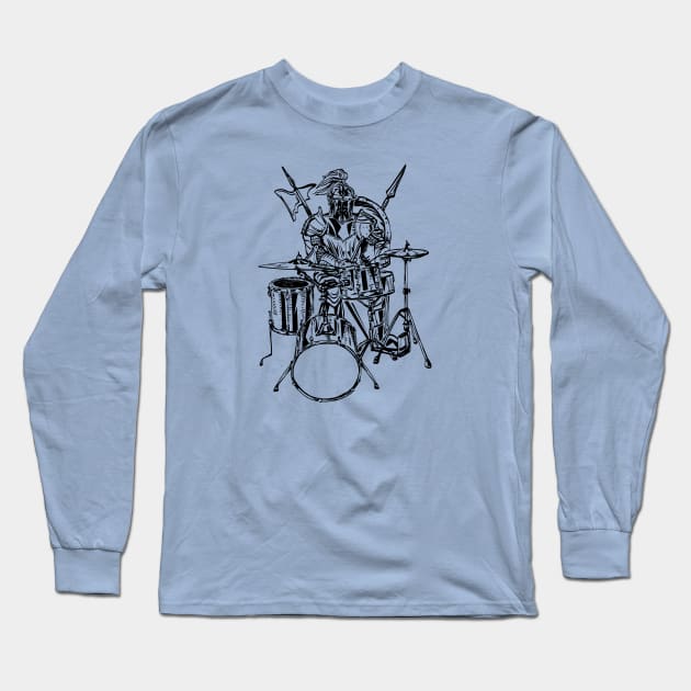 SEEMBO Knight Playing Drums Drummer Musician Drumming Band Long Sleeve T-Shirt by SEEMBO